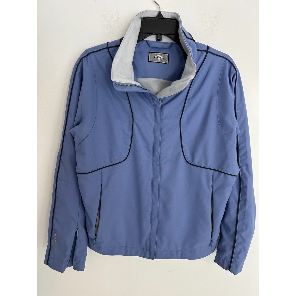 Descente Womens Ski Jacket Full Zip Fleece Lined Collar periwinkle blue Size 8